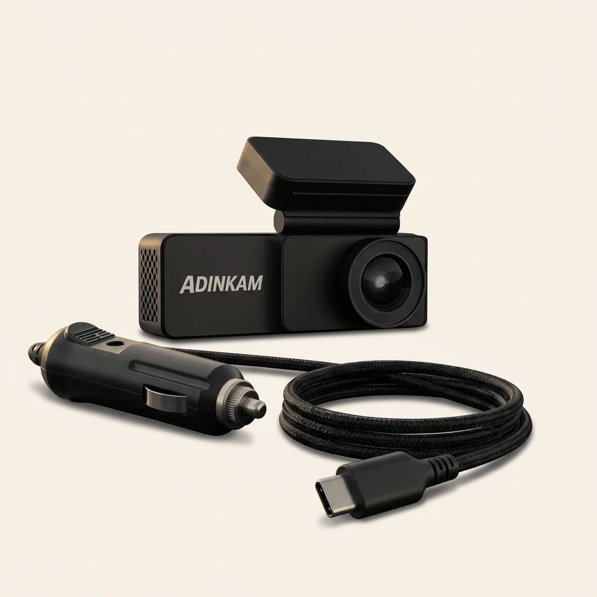 Dashcam ADINKAM 4K avec son câble allume cigare