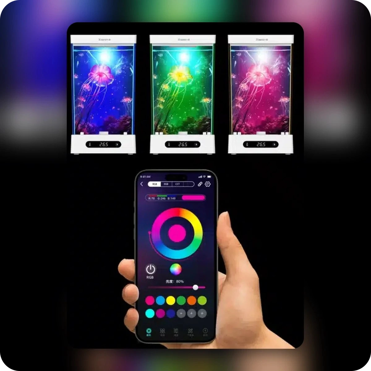 Réglage des couleurs de l'éclairage depuis l'application